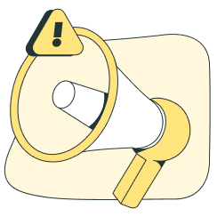 Ilustración de megafono amarillo