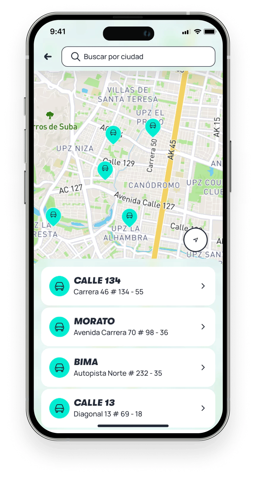 Mapa en la App R5